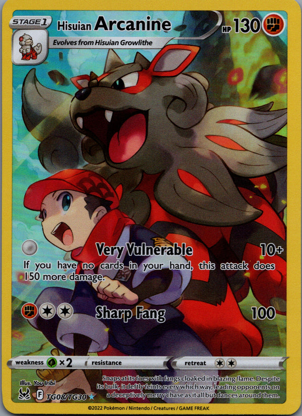TG08 Hisuian Arcanine Lost Origin Rare Holo Near Mint