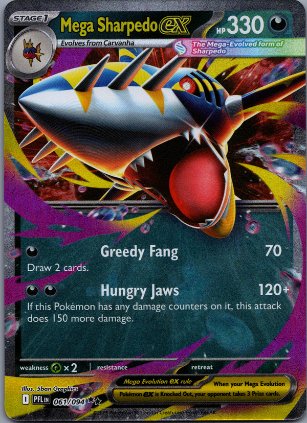 061 Mega Sharpedo ex Phantasmal Flames Double Rare NM