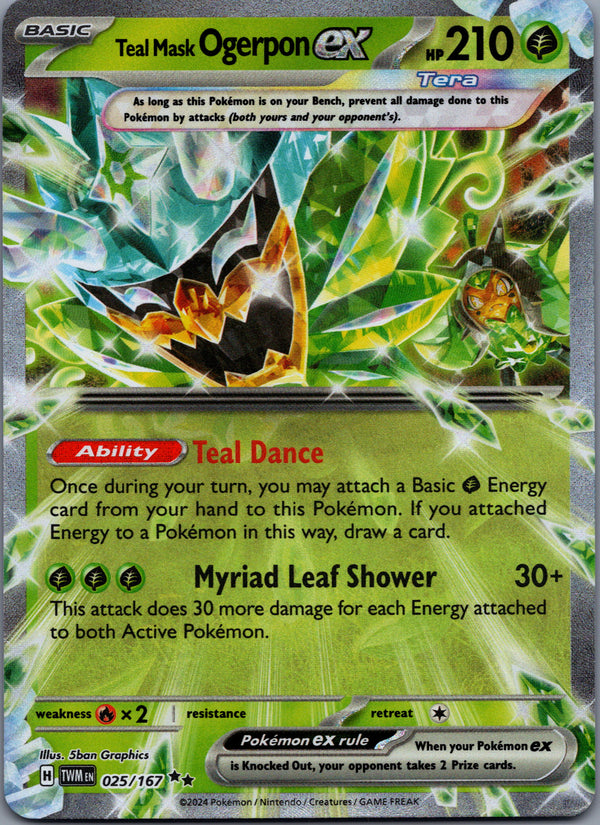 025 Teal Mask Ogerpon ex Twilight Masquerade Double Rare Near Mint