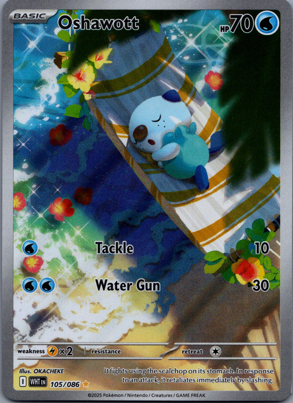 105 Oshawott White Flare Illustration Rare Near Mint