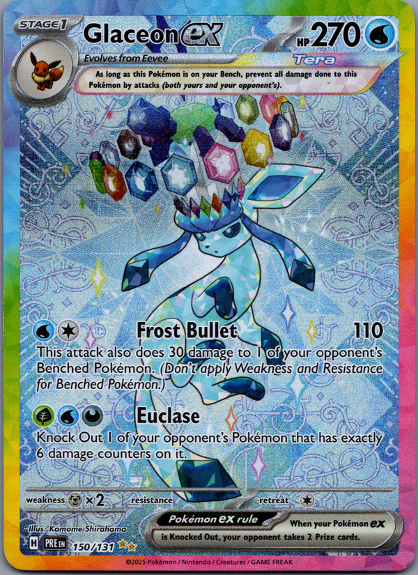 150 Glaceon ex Prismatic Evolutions Special Illustration Rare Near Mint