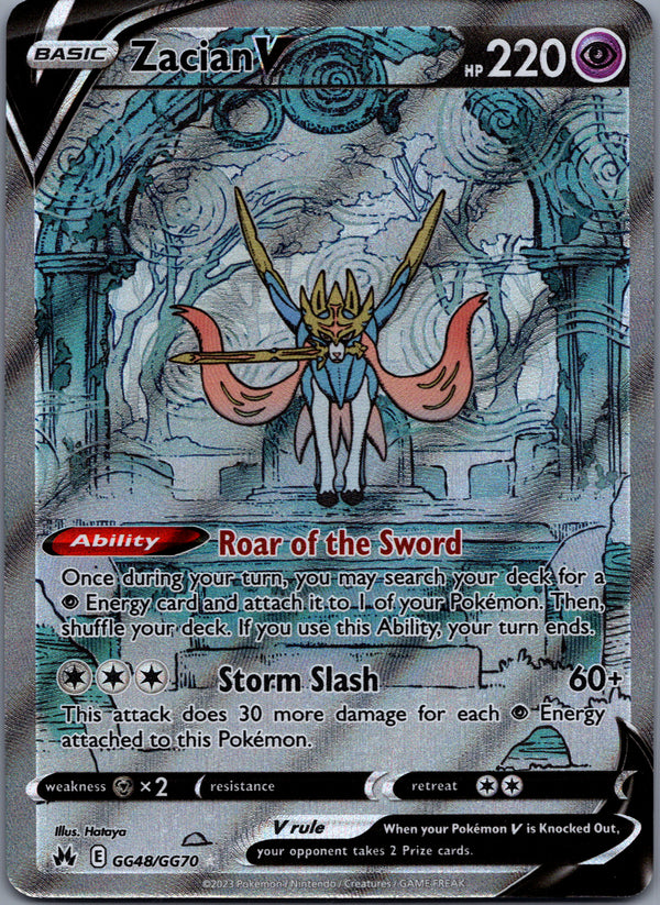 GG48 Zacian V Crown Zenith Holo Rare V Near Mint