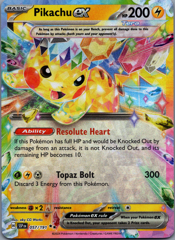 057 Pikachu ex Surging Sparks Double Rare Near Mint
