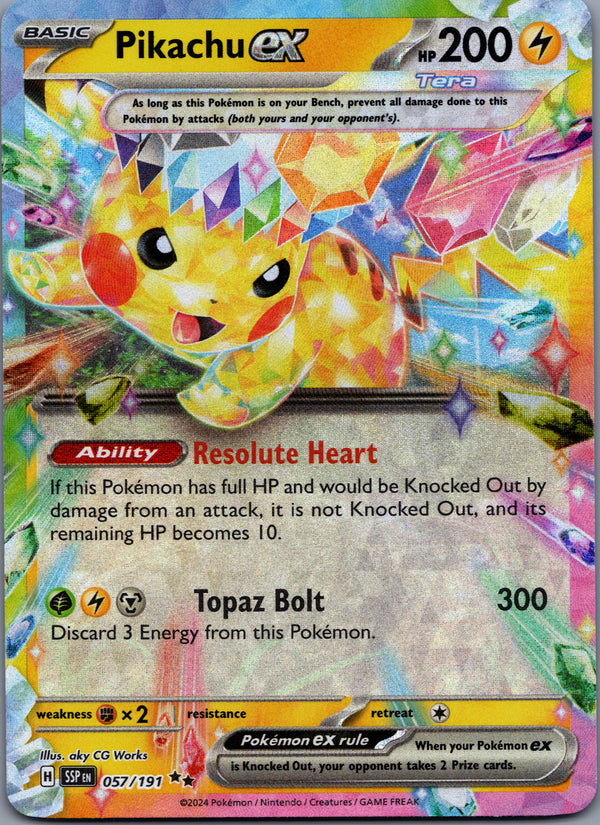 057 Pikachu ex Surging Sparks Double Rare Near Mint