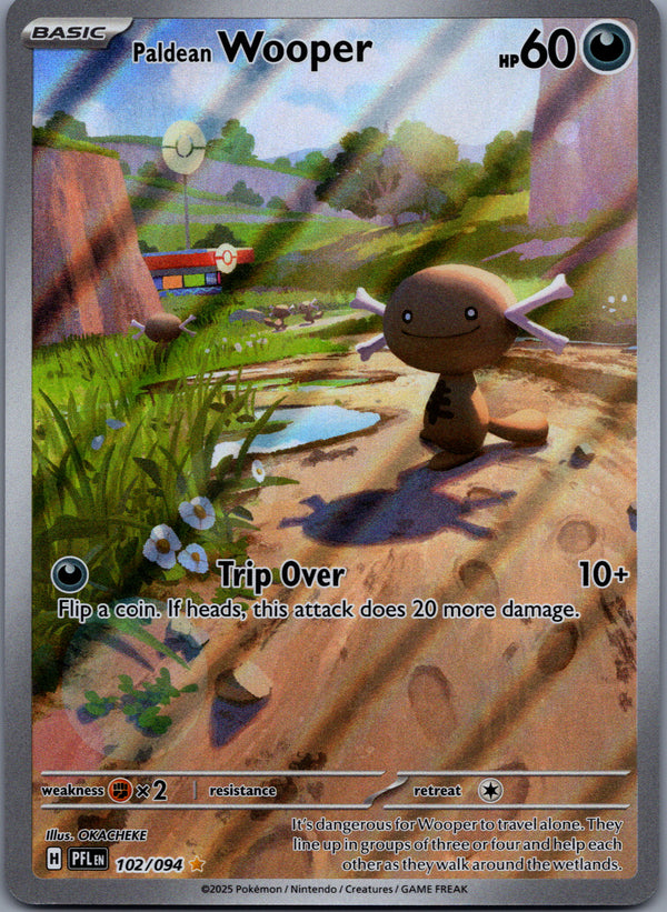 102 Paldean Wooper Phantasmal Flames Illustration Rare Near Mint