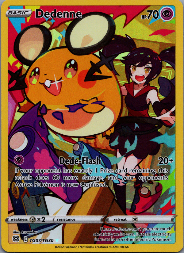 TG07 Dedenne Brilliant Stars Rare Holo Near Mint