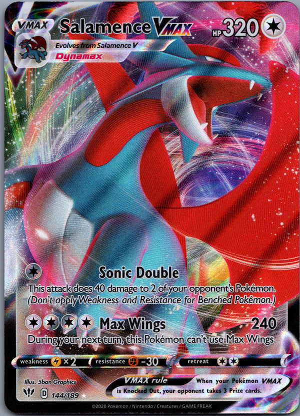 144 Salamence VMAX Darkness Ablaze Holo Rare VMAX Near Mint