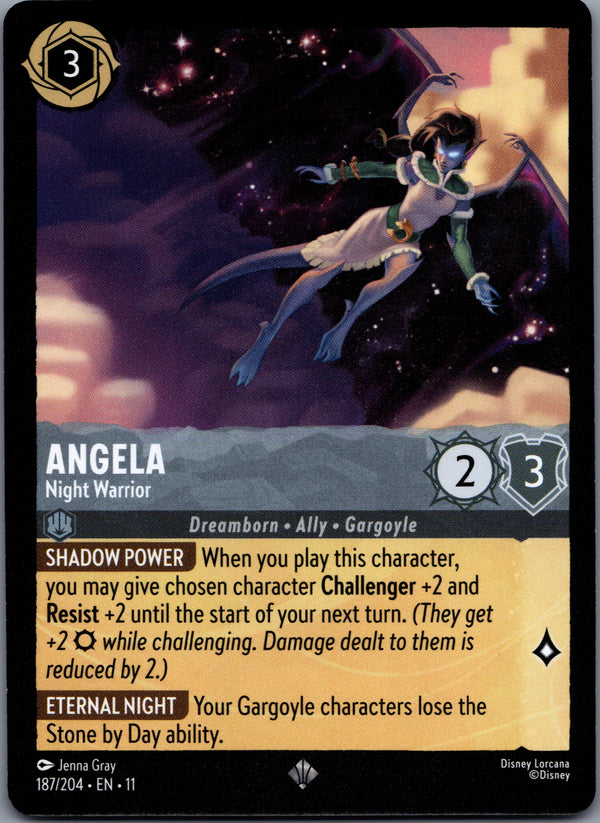 187 Angela - Night Warrior Winterspell Super Rare Near Mint