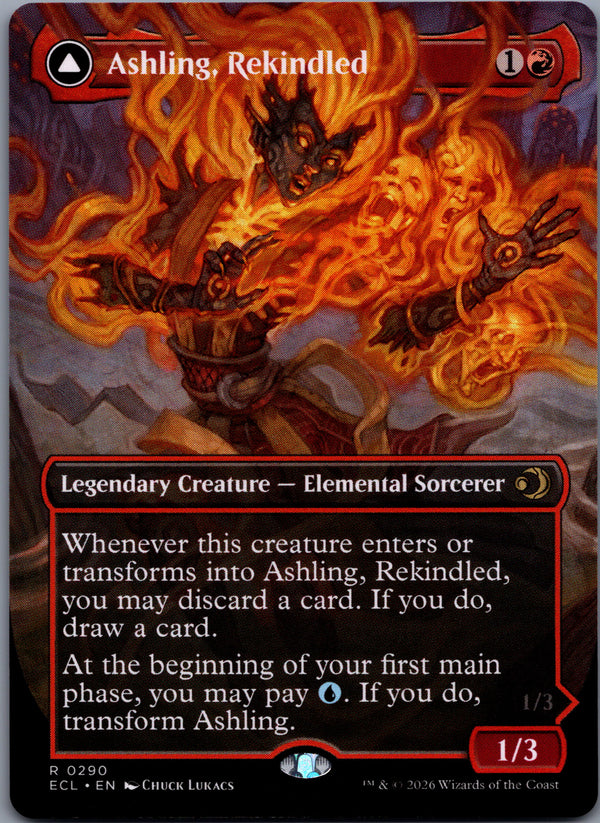 290 Ashling, Rekindled // Ashling, Rimebound Lorwyn Eclipsed Rare Borderless Near Mint