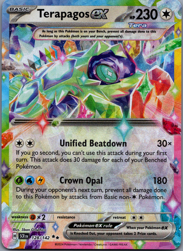 128 Terapagos ex Stellar Crown Double Rare Near Mint
