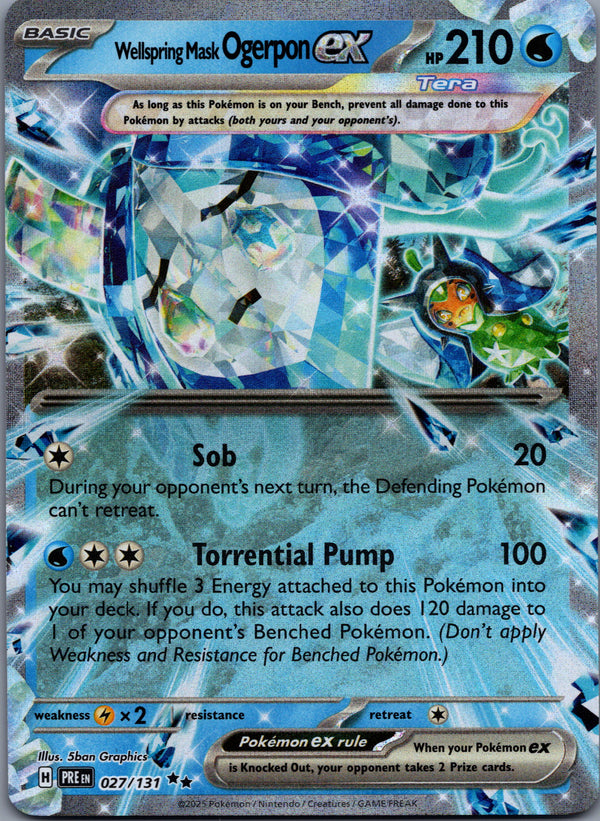 027 Wellspring Mask Ogerpon ex Prismatic Evolutions Double Rare Near Mint