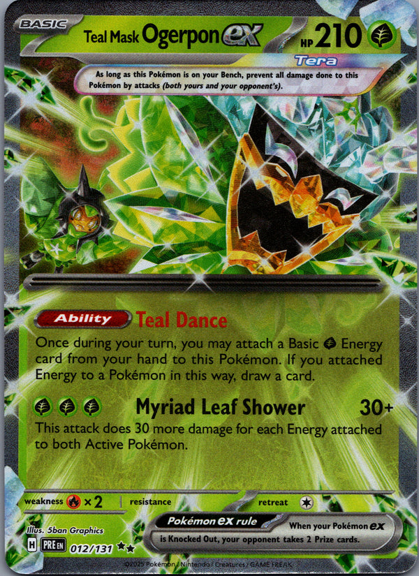 012 Teal Mask Ogerpon ex Prismatic Evolutions Double Rare Near Mint