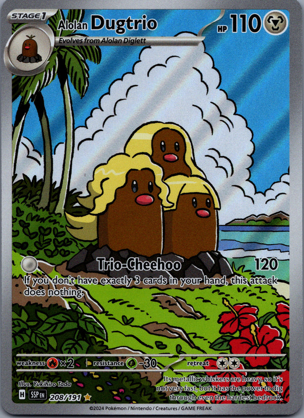 208 Alolan Dugtrio Surging Sparks Illustration Rare NM