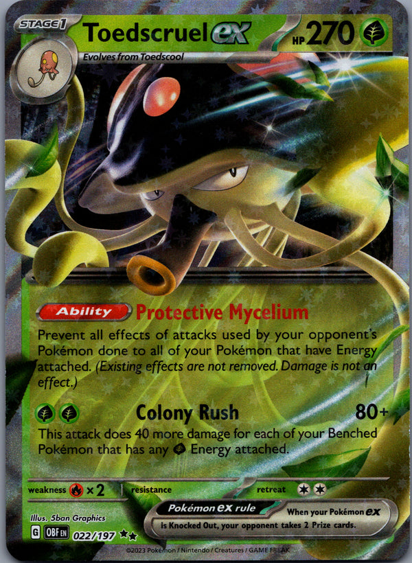 022 Toedscruel ex Obsidian Flames Double Rare Near Mint