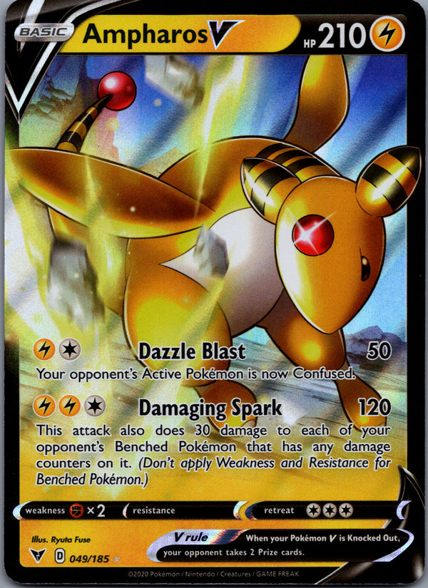 049 Ampharos V Vivid Voltage Holo Rare V NM