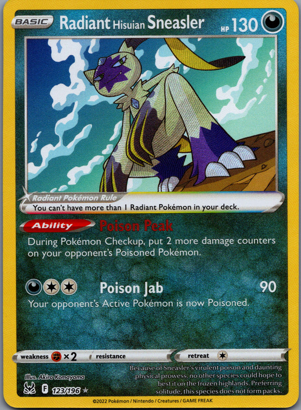123 Radiant Hisuian Sneasler Lost Origin Radiant Rare Near Mint