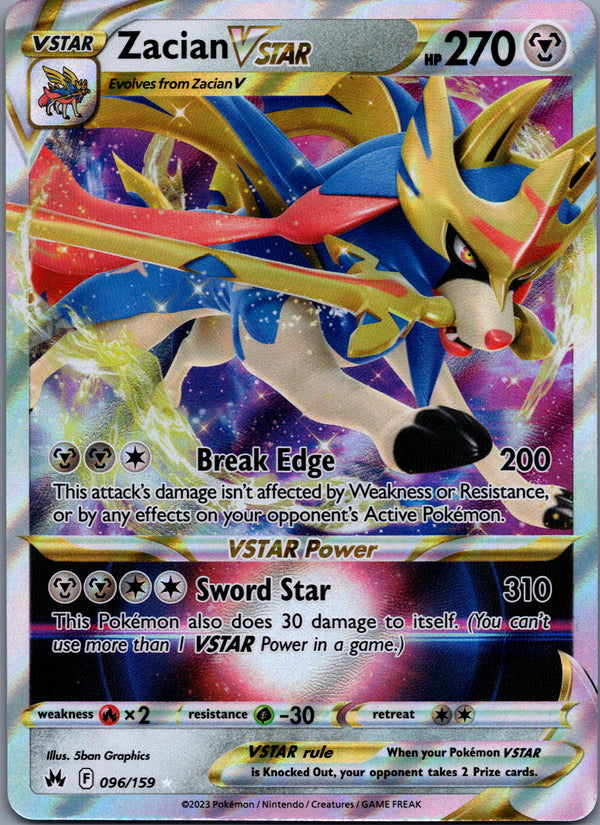 096 Zacian VSTAR Crown Zenith Holo Rare VSTAR Near Mint