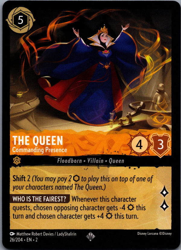 026 The Queen - Commanding Presence Rise of the Floodborn Super Rare NM