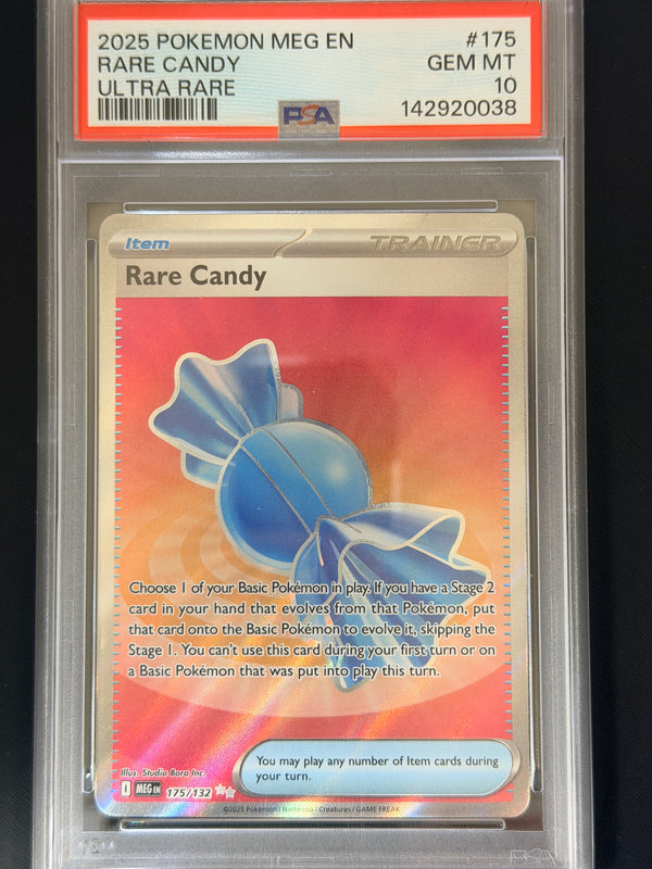 175 Rare Candy Mega Evolution Ultra Rare PSA 10