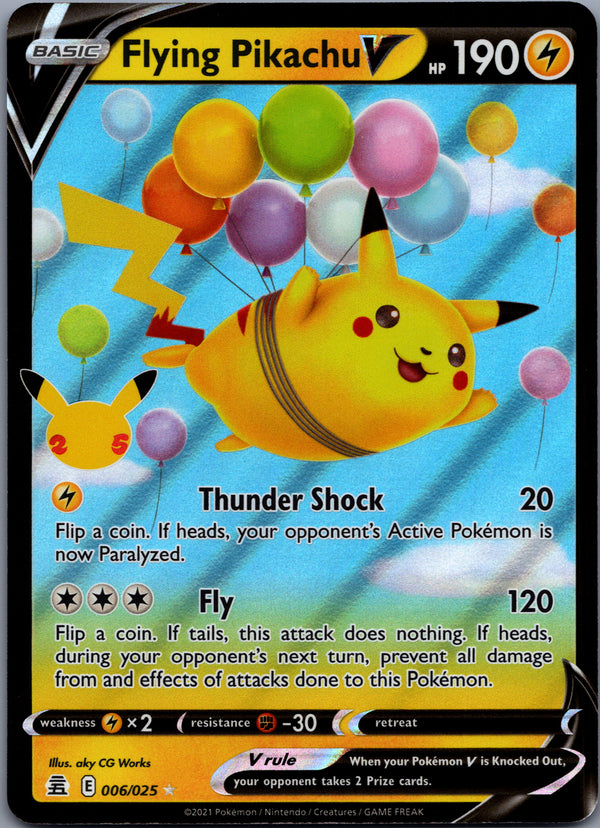 006 Flying Pikachu V Celebrations Holo Rare V Near Mint