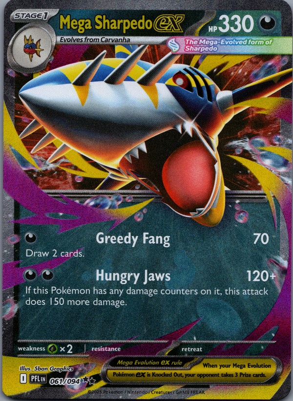 061 Mega Sharpedo ex Phantasmal Flames Double Rare Near Mint