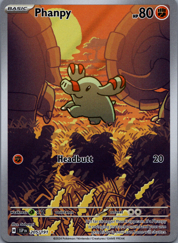 205 Phanpy Surging Sparks Illustration Rare NM
