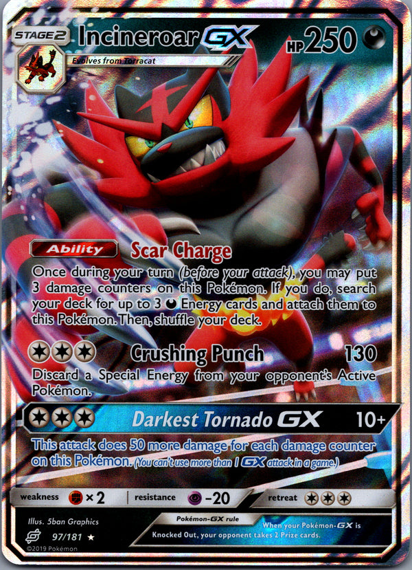 097 Incineroar-GX Team Up Rare Holo GX MP