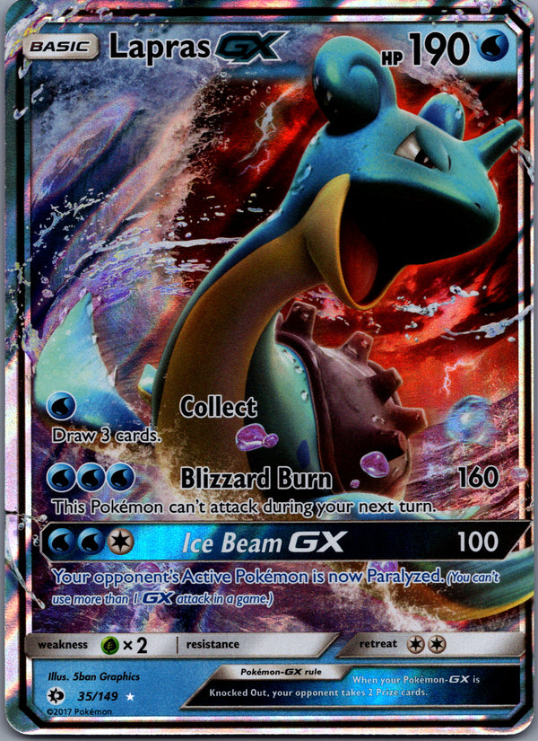 035 Lapras-GX Sun & Moon Rare Holo GX LP