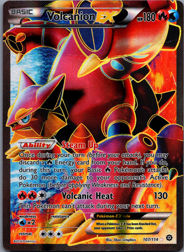 107 Volcanion-EX Steam Siege Rare Ultra Heavily Played