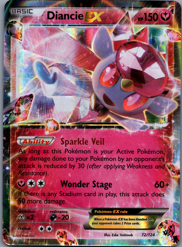 072 Diancie-EX Fates Collide Rare Holo EX LP
