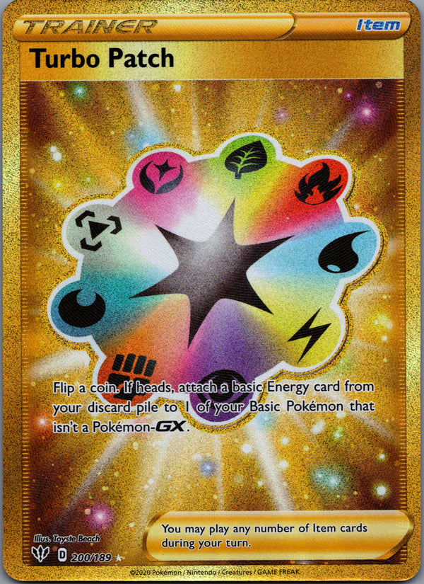 200 Turbo Patch Darkness Ablaze Rare Secret Near Mint