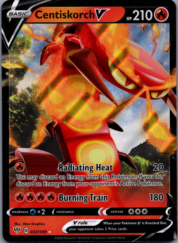 033 Centiskorch V Darkness Ablaze Holo Rare V NM