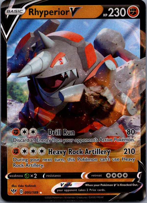 095 Rhyperior V Darkness Ablaze Holo Rare V Near Mint