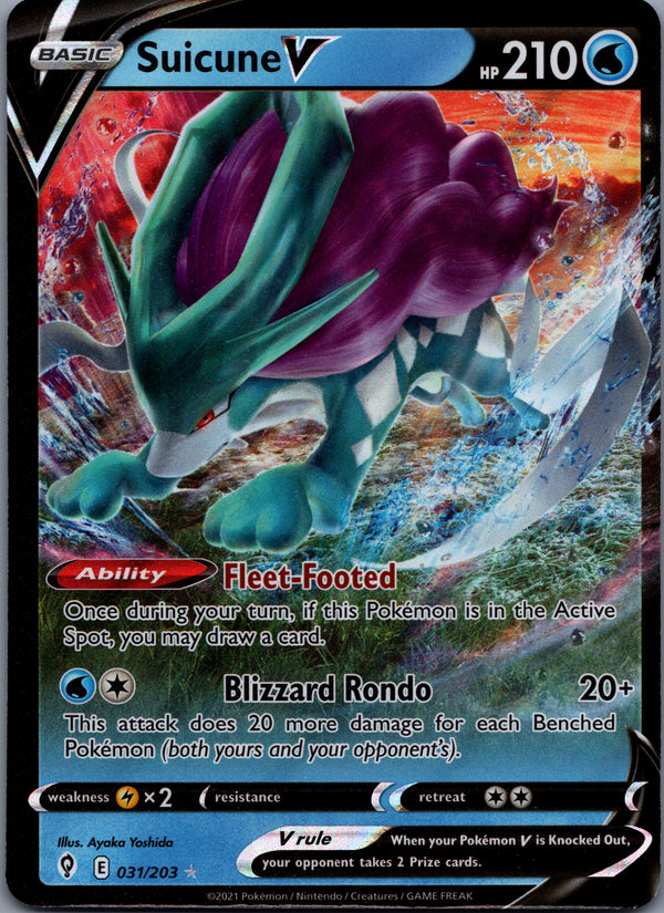 031 Suicune V Evolving Skies Holo Rare V Near Mint