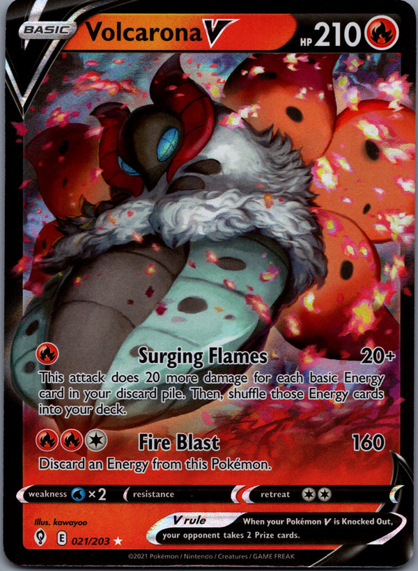 021 Volcarona V Evolving Skies Holo Rare V Near Mint