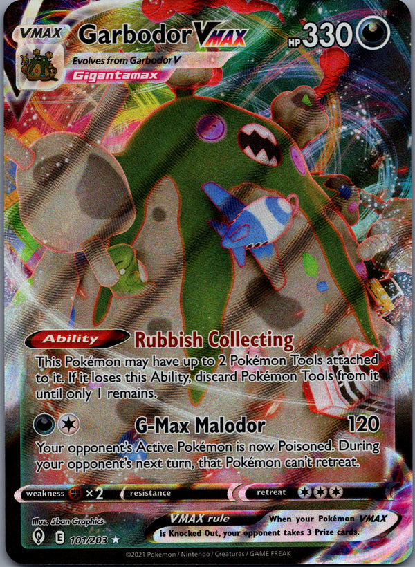 101 Garbodor VMAX Evolving Skies Holo Rare VMAX NM