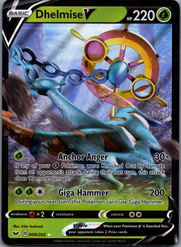 009 Dhelmise V Sword & Shield Holo Rare V NM