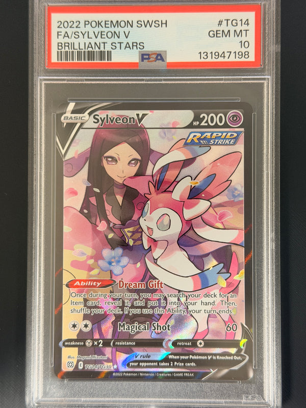 TG14 Sylveon V Brilliant Stars Holo Rare V PSA 10