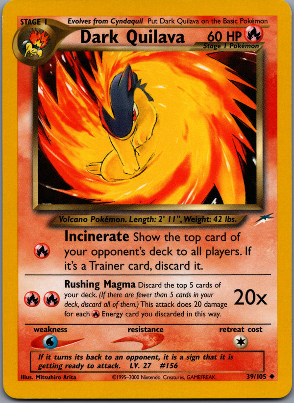 039 Dark Quilava Neo Destiny Uncommon Lightly Played