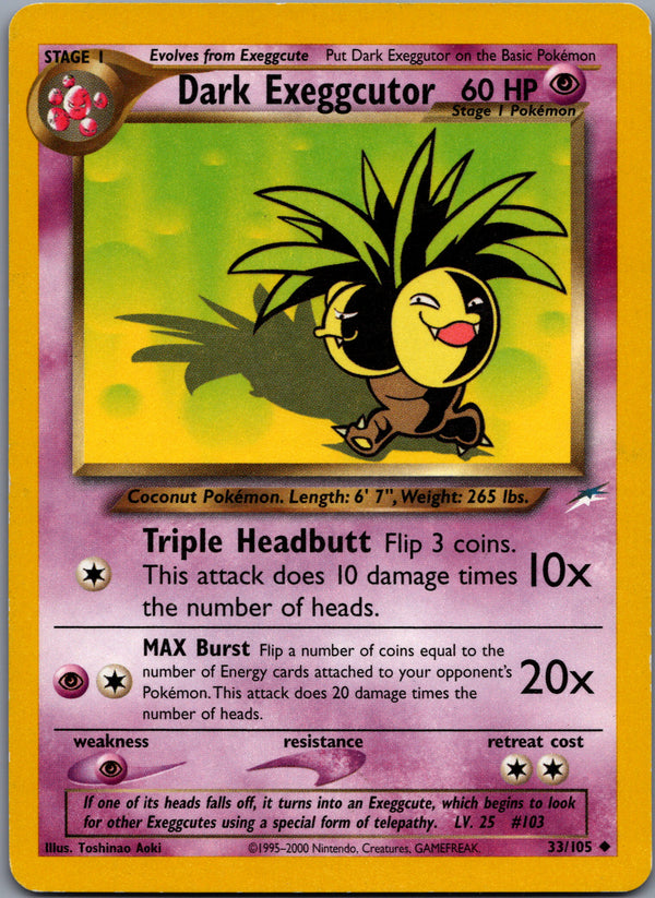033 Dark Exeggutor Neo Destiny Uncommon Moderately Played