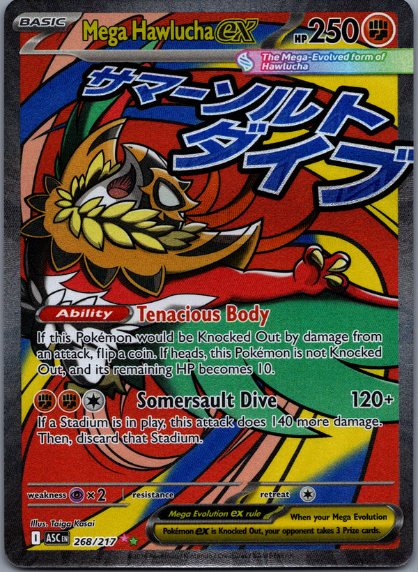 268 Mega Hawlucha ex Ascended Heroes Mega Attack Rare Near Mint