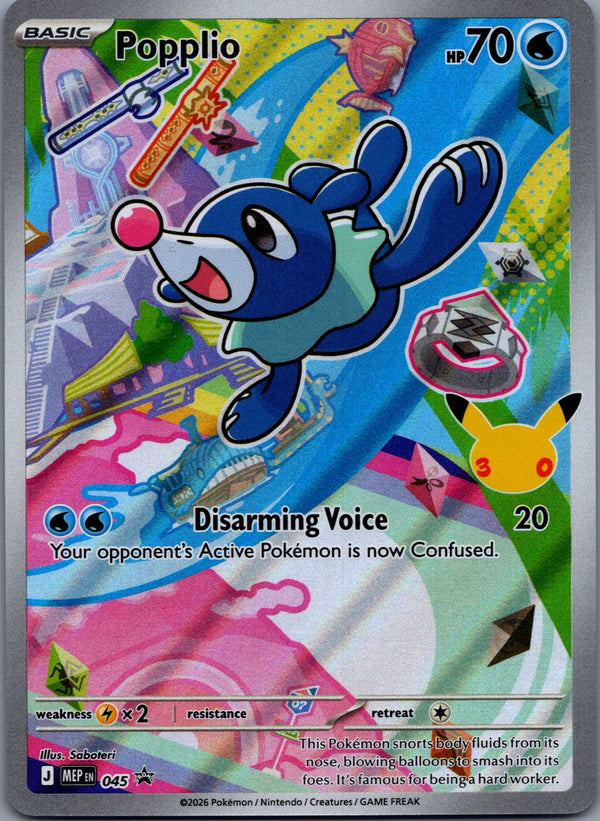 045 Popplio ME Black Star Promos Promo Near Mint