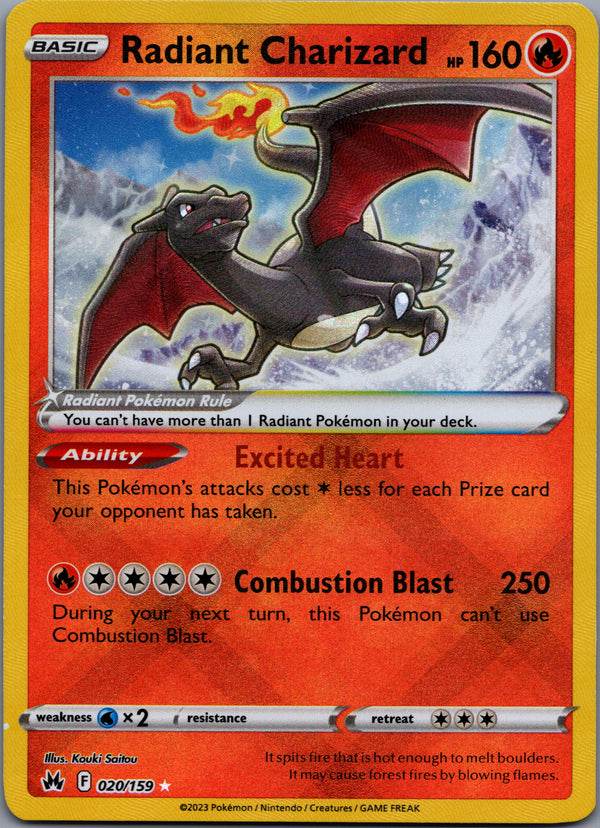 020 Radiant Charizard Crown Zenith Radiant Rare Near Mint