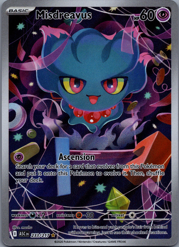 233 Misdreavus Ascended Heroes Illustration Rare Near Mint