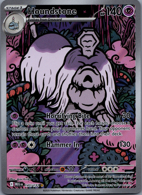 145 Houndstone Mega Evolution Illustration Rare NM