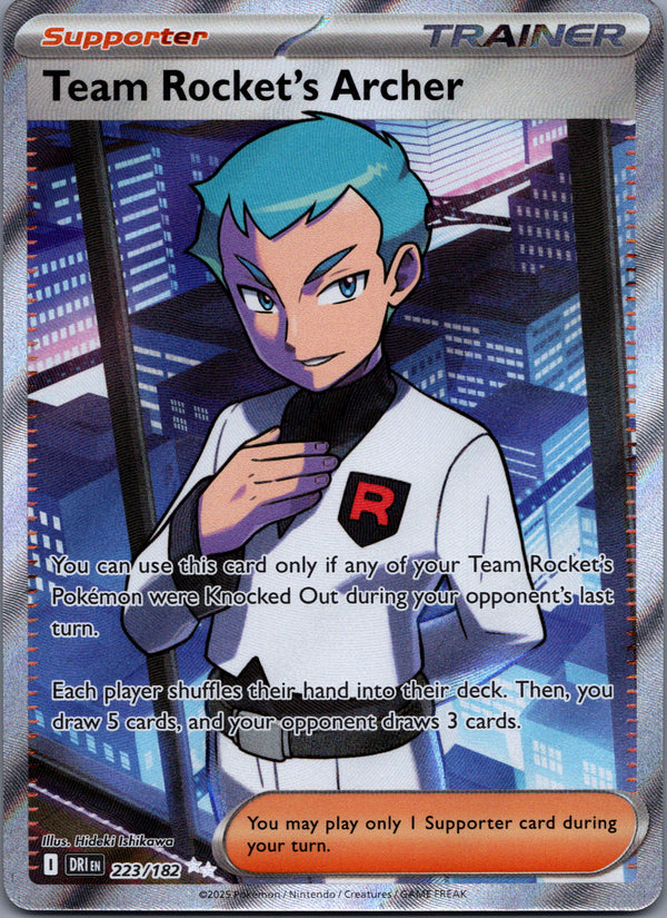 223 Team Rocket's Archer Destined Rivals Ultra Rare Near Mint