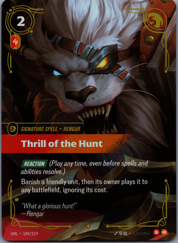 184 Thrill of the Hunt Unleashed Epic Near Mint