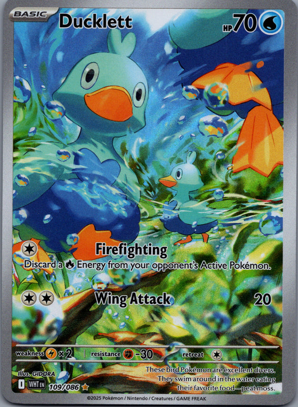 109 Ducklett White Flare Illustration Rare Near Mint