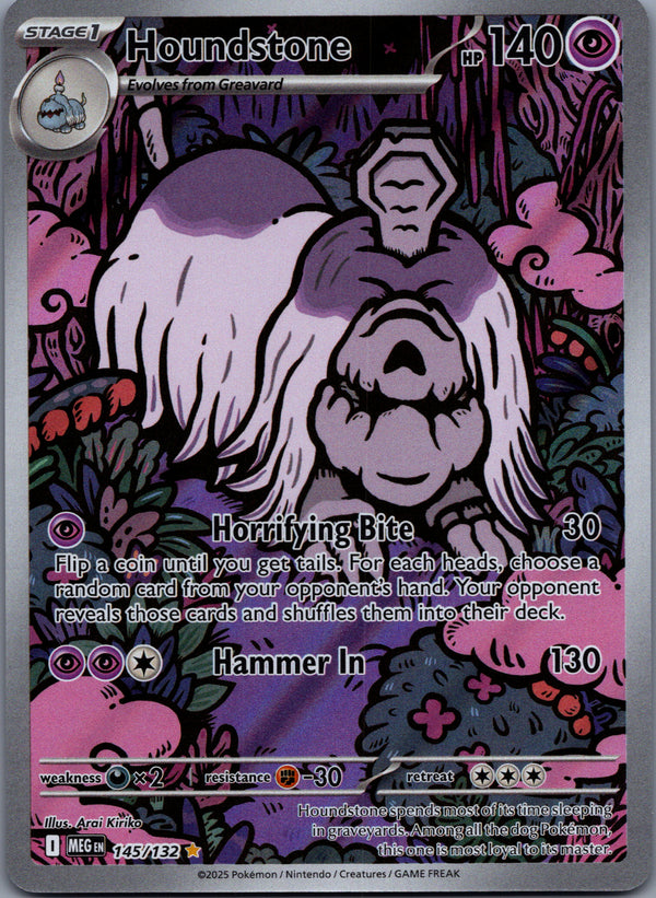 145 Houndstone Mega Evolution Illustration Rare Near Mint