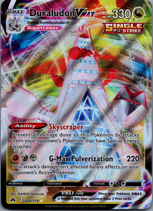 104 Duraludon VMAX Crown Zenith Holo Rare VMAX Near Mint